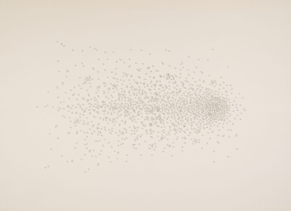 Comet, 2009, silverpoint on prepared paper, 22 x 30 inches