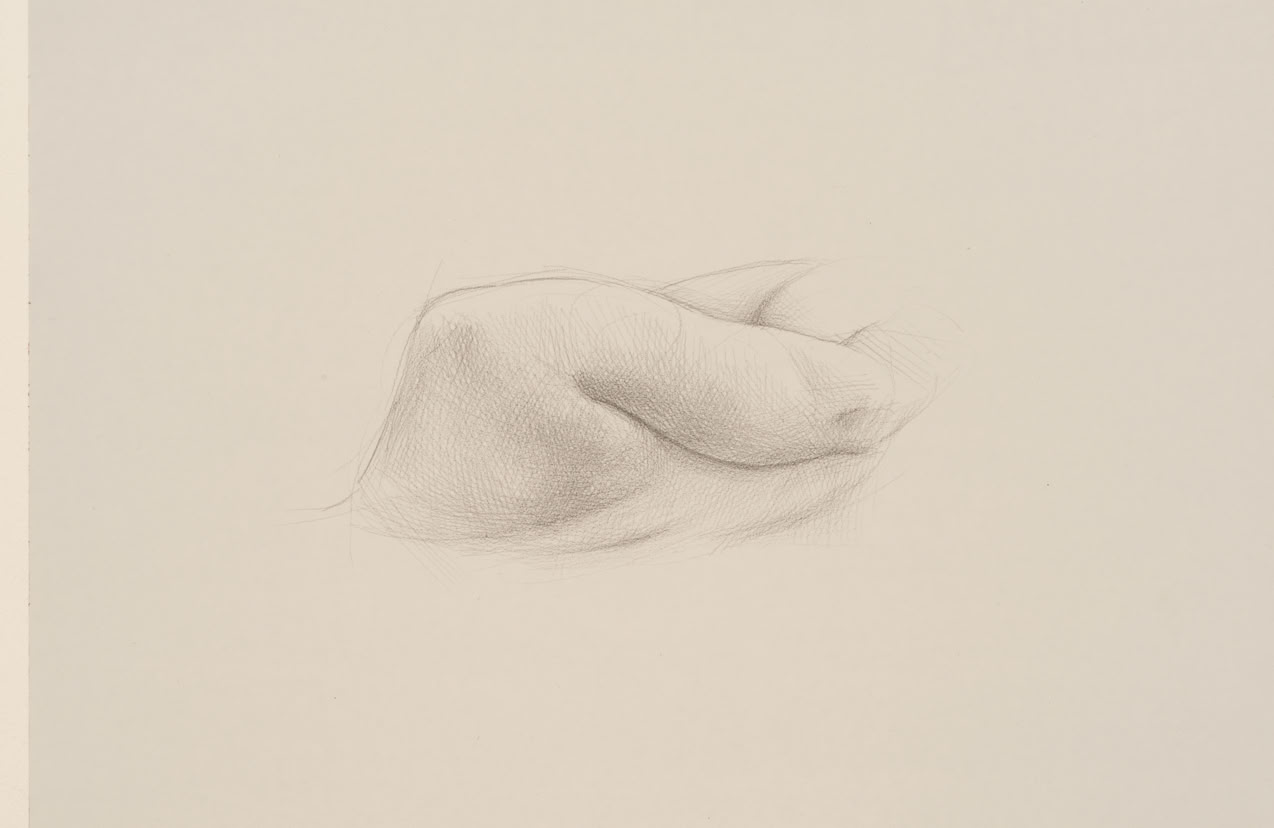 Shoulder Study, 2013, silverpoint on prepared paper, 8 x 11 inches (sheet size)