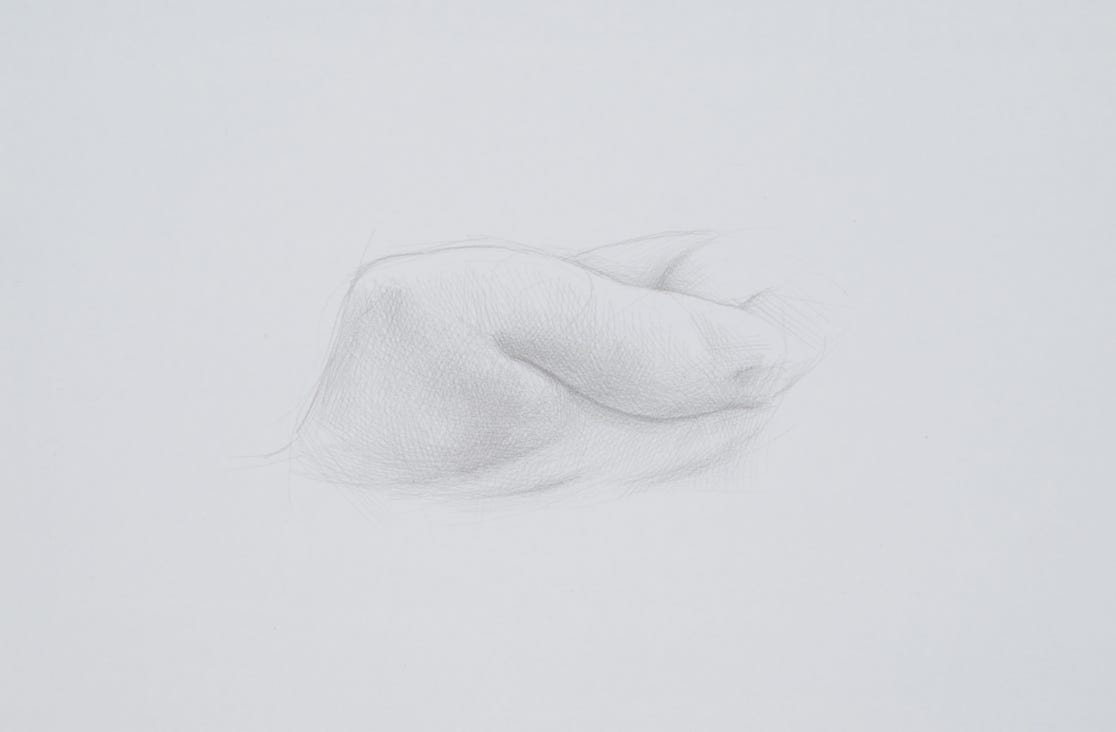 Shoulder Study, 2013, silverpoint on prepared paper, 8 x 11 inches (sheet size)