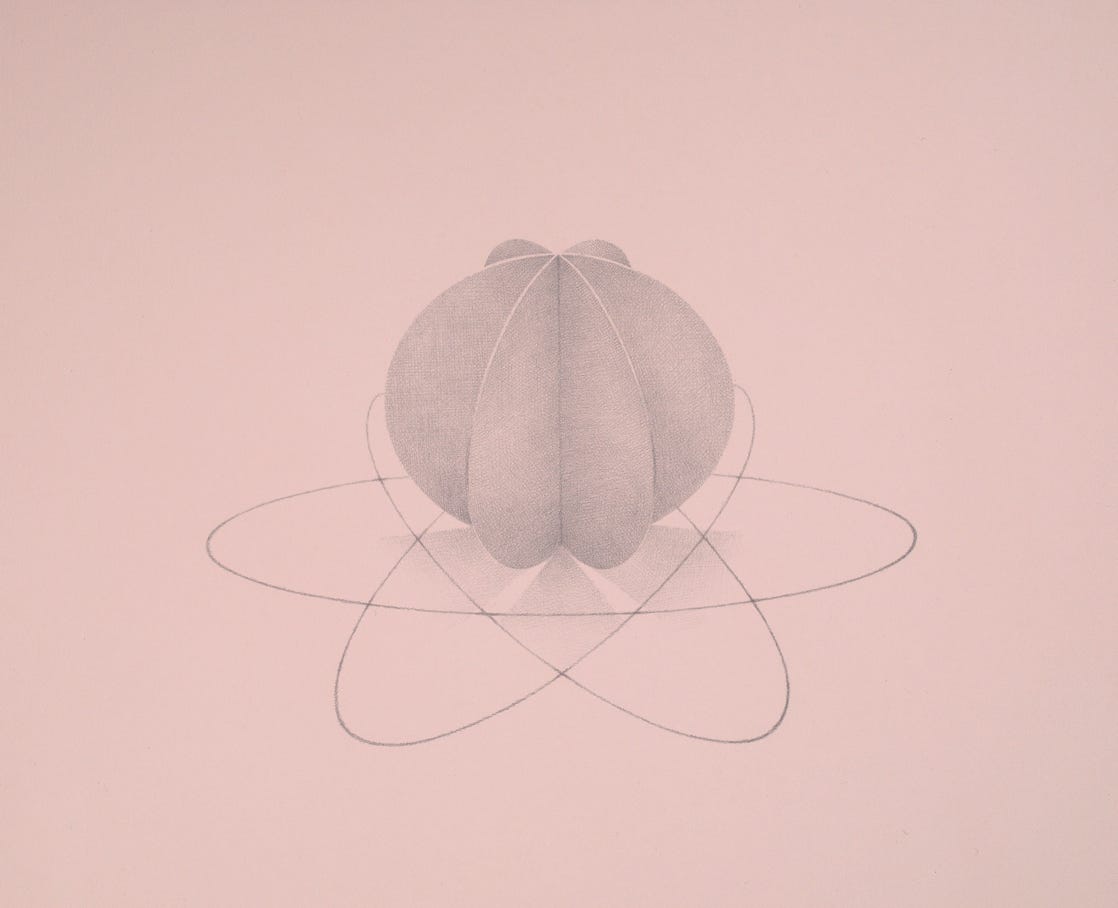 Two-part Invention No. 9, 2021, silverpoint on prepared paper, 10  x 12  inches
