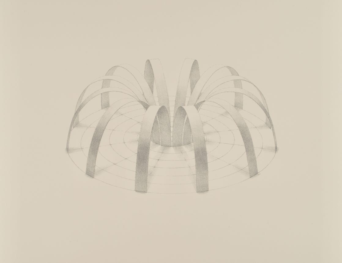 Two-part Invention No. 6, 2020, silverpoint on prepared paper, 11 x 13.5 inches